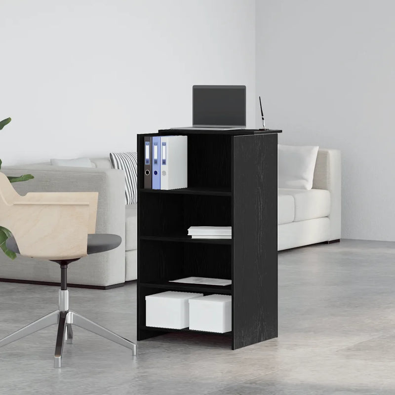 Reception Desk Black 55x50x103.5 cm Engineered Wood