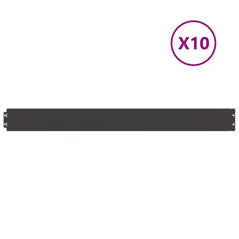 Lawn Edgings 10 pcs Black 10x103 cm Cold-rolled Steel