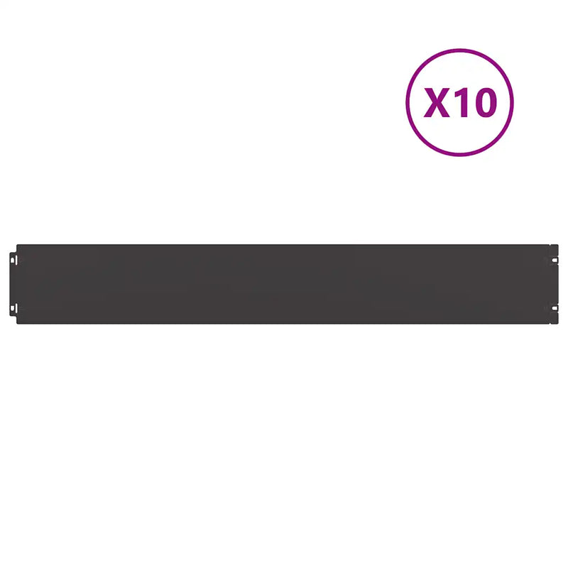Lawn Edgings 10 pcs Black 15x103 cm Cold-rolled Steel