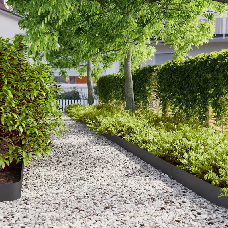 Lawn Edgings 50 pcs Black 15x103 cm Cold-rolled Steel