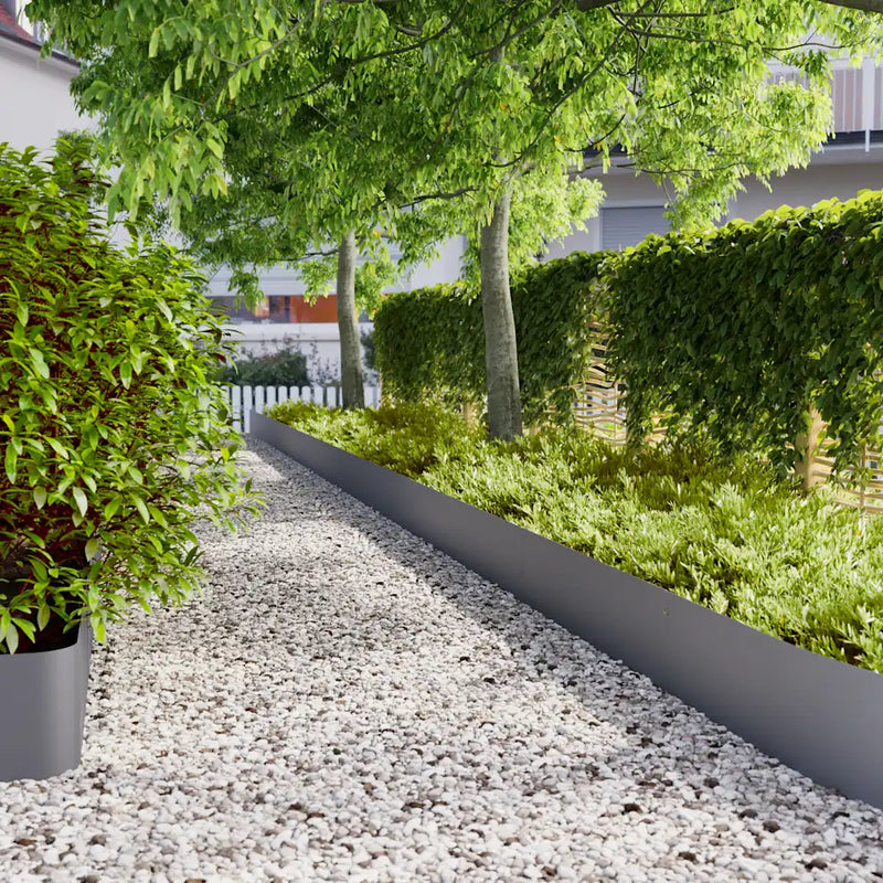 Lawn Edgings 10 pcs Anthracite 25x103 cm Cold-rolled Steel