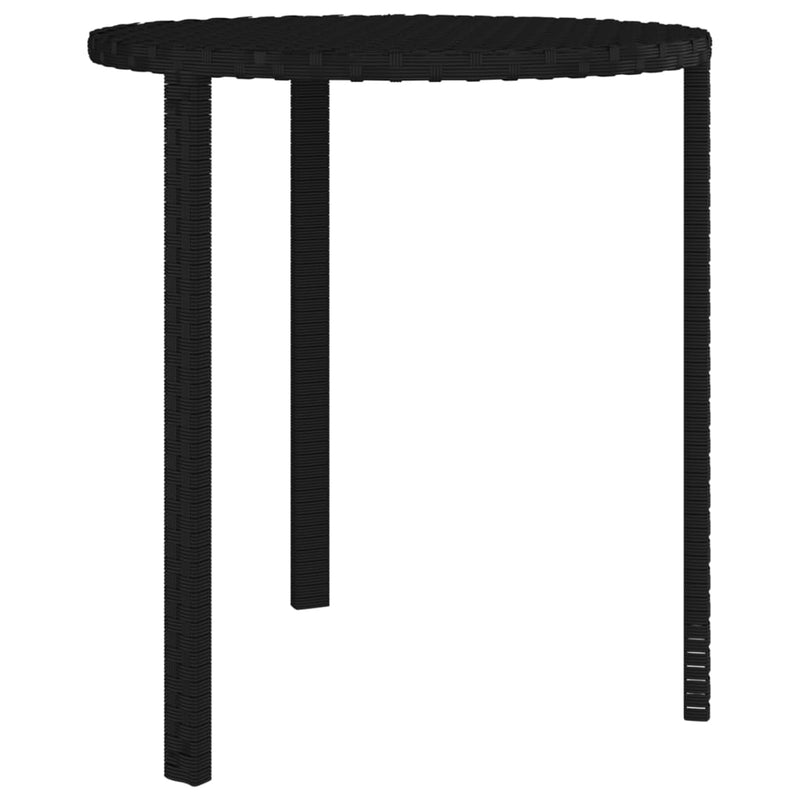 vidaXL Garden Side Tables 3 pcs Black Poly Rattan