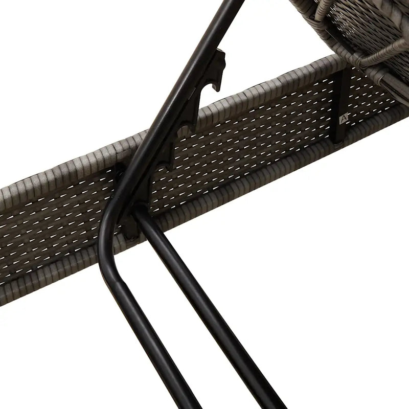 Sun Lounger with Cushions Grey 55x200x25.5cm Poly Rattan