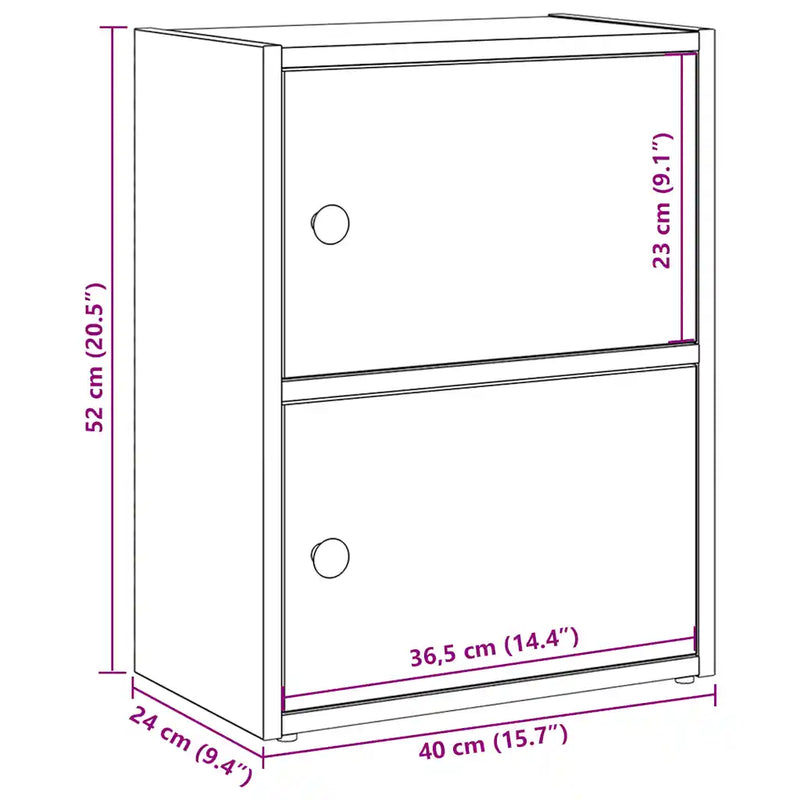 Bookcase White 40x24x52 cm Engineered Wood