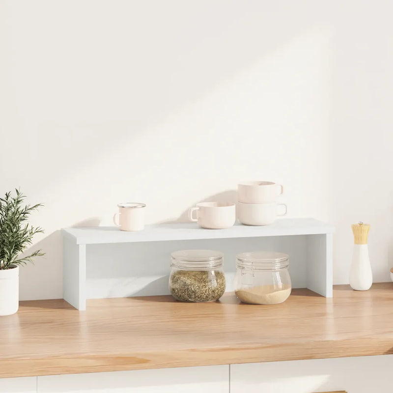 Kitchen Rack Stackable White 60x15x16 cm Engineered Wood