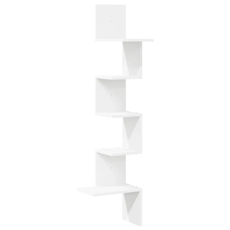 Wall Corner Shelf White 32x32x127.5 cm Engineered Wood