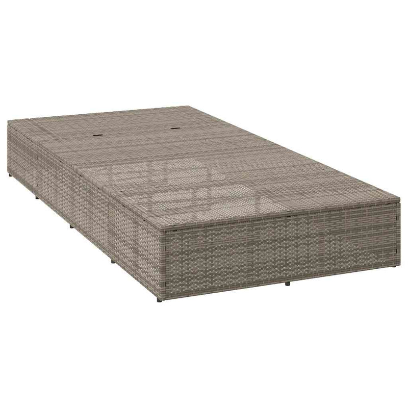 vidaXL Sunbed with Floating Cushion Grey Poly Rattan