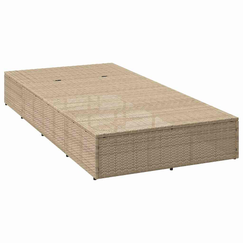 vidaXL Sunbed with Floating Cushion Beige Poly Rattan