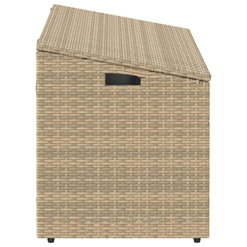 vidaXL Garden Storage Box Beige 110x50x58 cm Poly Rattan