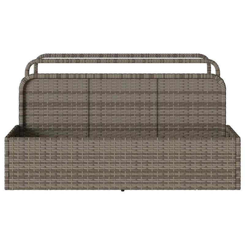 vidaXL Poolside Float Storage Grey 110x100x57 cm Poly Rattan