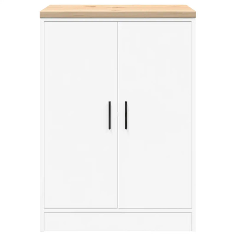 Garage Storage Cabinet White 60x51x85 cm Solid Wood Pine