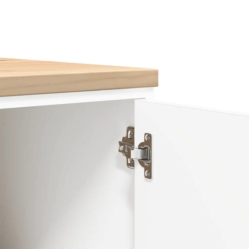 Garage Storage Cabinet White 60x51x85 cm Solid Wood Pine