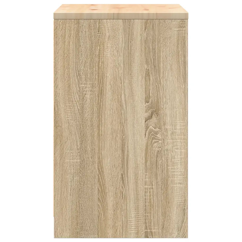 Garage Storage Cabinet Sonoma Oak 60x51x85 cm Solid Wood Pine