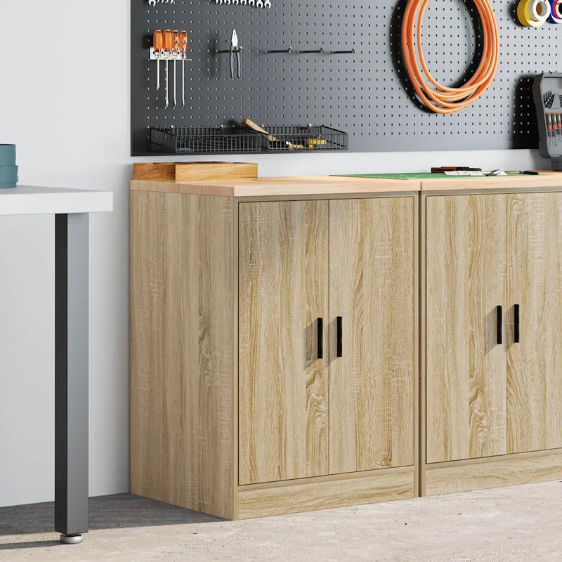 Garage Storage Cabinet Sonoma Oak 60x51x85 cm Solid Wood Pine