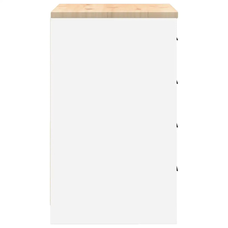 Garage Storage Cabinet White 60x51x85 cm Solid Wood Pine
