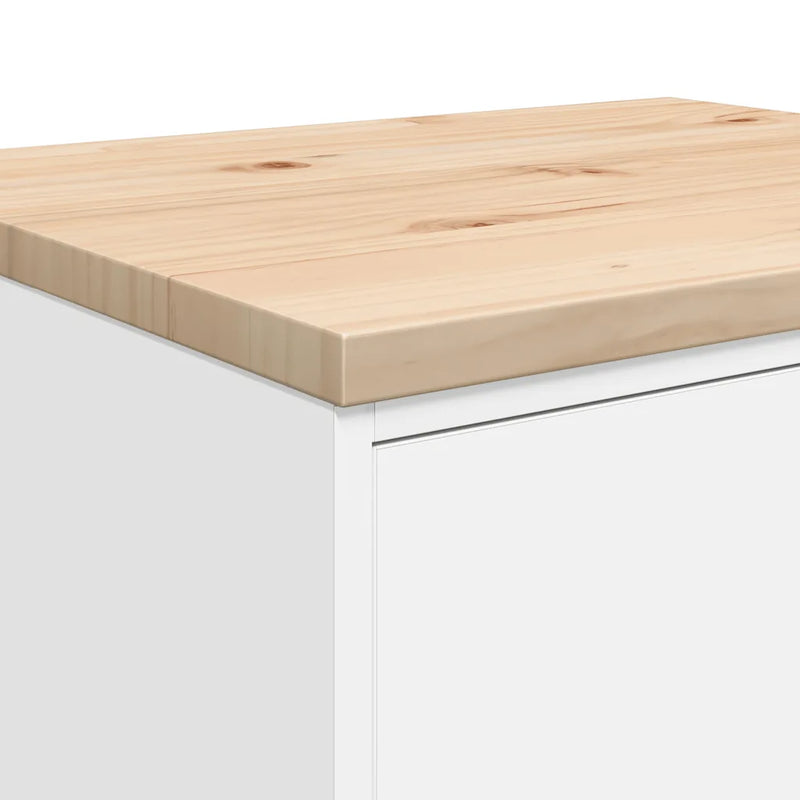 Garage Storage Cabinet White 60x51x85 cm Solid Wood Pine