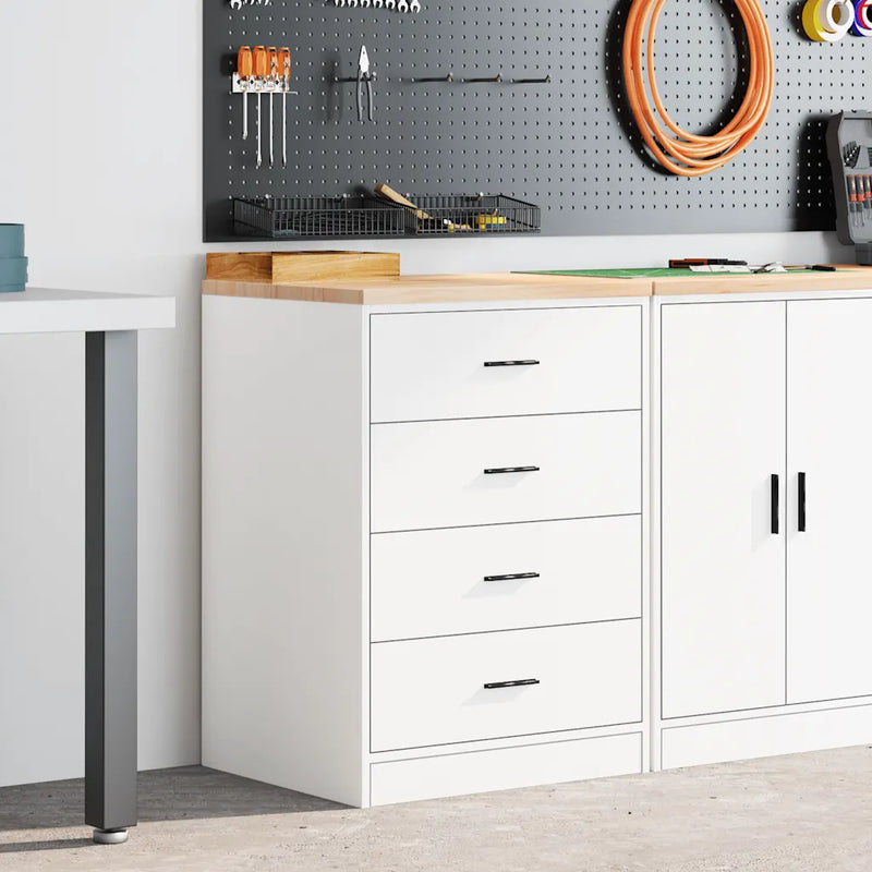 Garage Storage Cabinet White 60x51x85 cm Solid Wood Pine