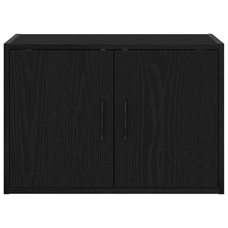 Garage Wall Cabinets 2 pcs Black Engineered Wood