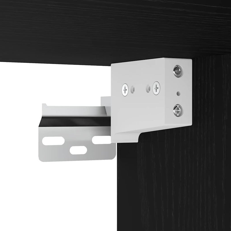Garage Wall Cabinets 2 pcs Black Engineered Wood