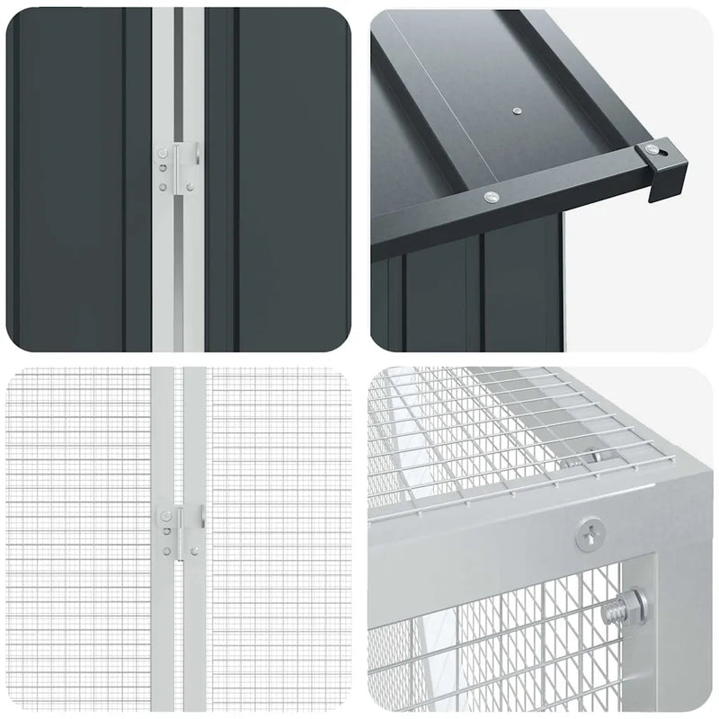 Bird Cage Anthracite 621 x 208 x 247 cm Galvanised Steel