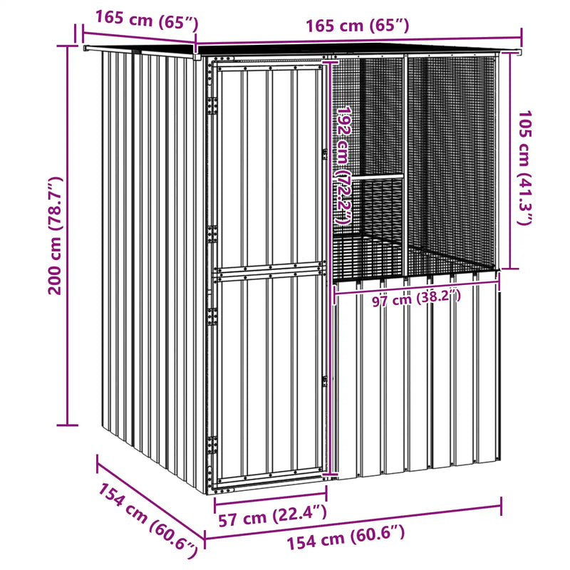 Bird Cage Anthracite 165 x 165 x 200 cm Galvanised Steel