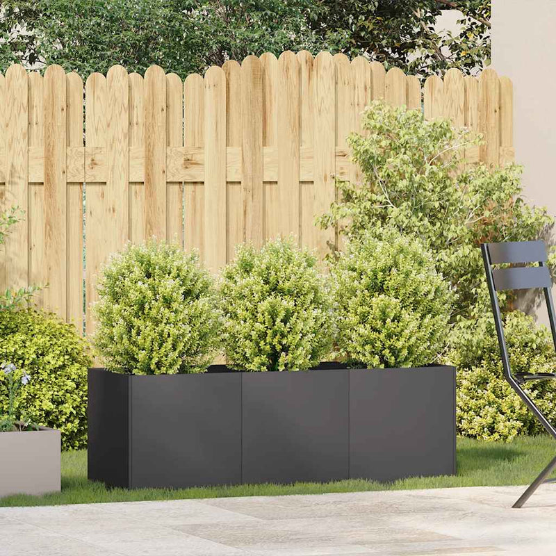 Planter Black 120x40x40 cm Cold-rolled Steel