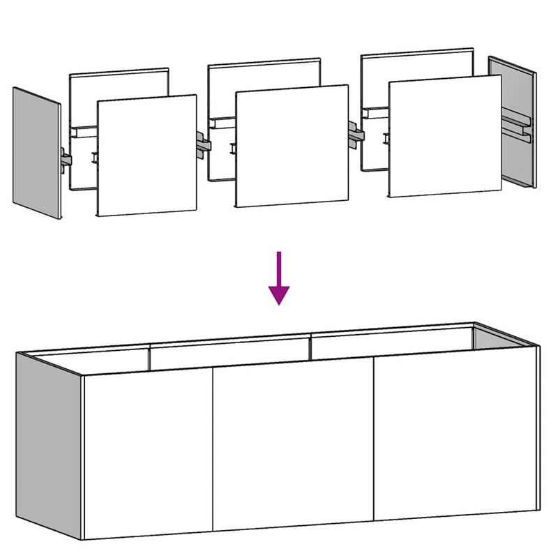 vidaXL Planter 120x40x40 cm Galvanised Steel