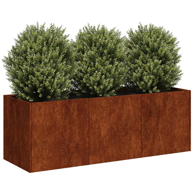 Planter Rusty 120x40x40 cm Weathering Steel