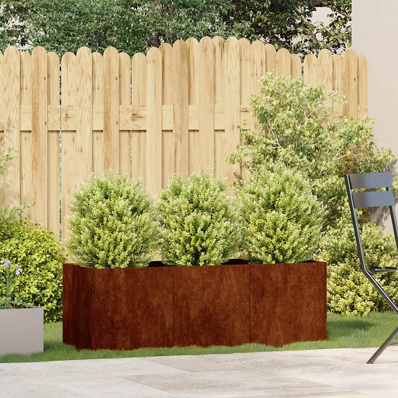 Planter Rusty 120x40x40 cm Weathering Steel