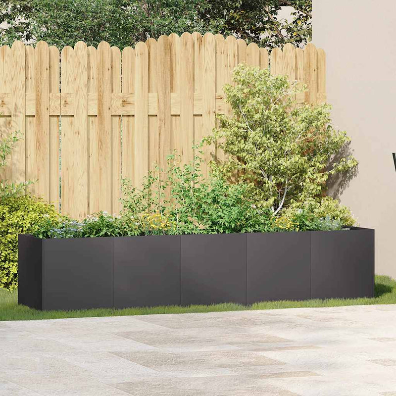 Planter Black 200x40x40 cm Cold-rolled Steel