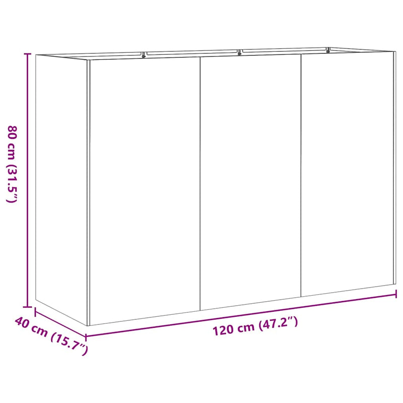 vidaXL Planter Anthracite 120x40x80 cm Cold-rolled Steel