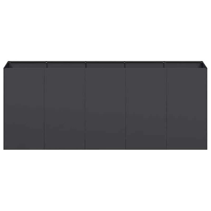 vidaXL Planter Black 200x40x80 cm Cold-rolled Steel