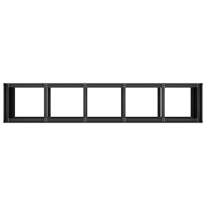 vidaXL Planter Black 200x40x80 cm Cold-rolled Steel