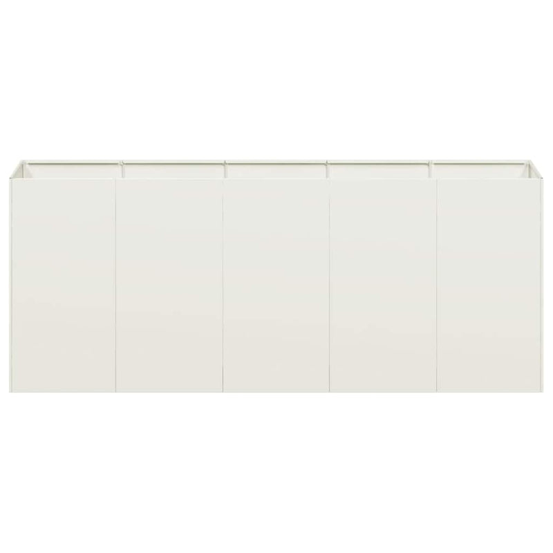 vidaXL Planter White 200x40x80 cm Cold-rolled Steel