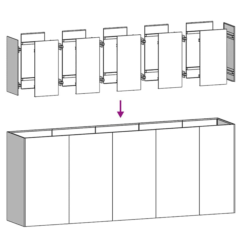 vidaXL Planter 200x40x80 cm Galvanised Steel