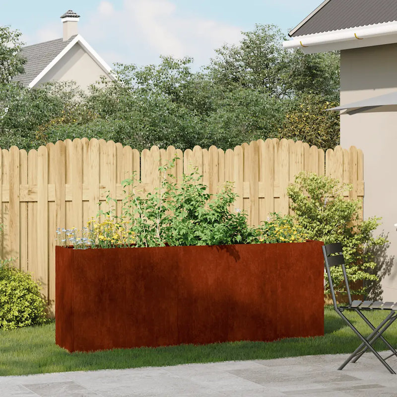 Planter Rusty 200x40x80 cm Weathering Steel