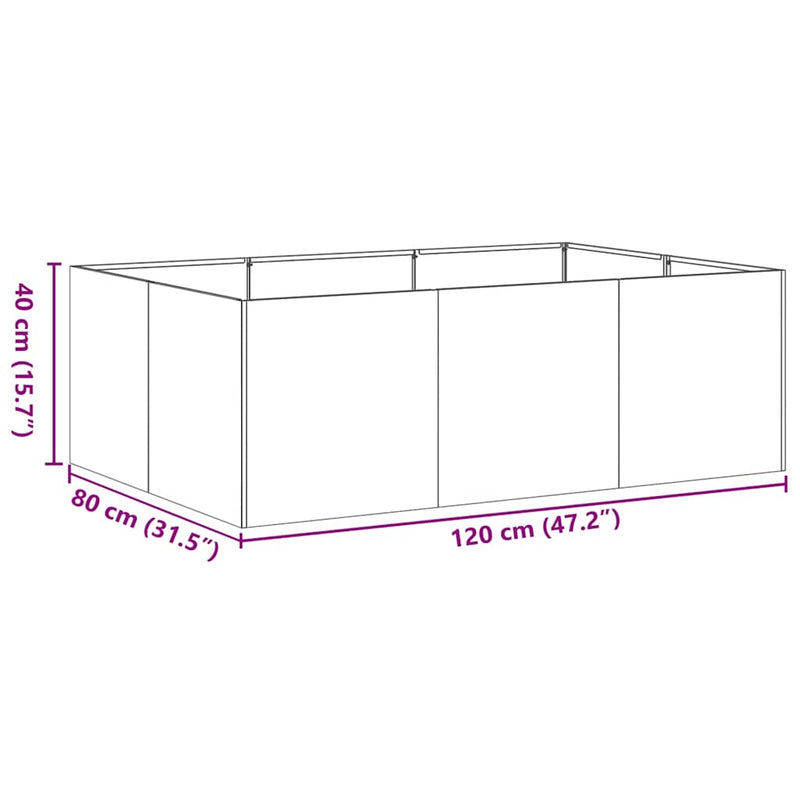 Planter Rusty 120x80x40 cm Weathering Steel