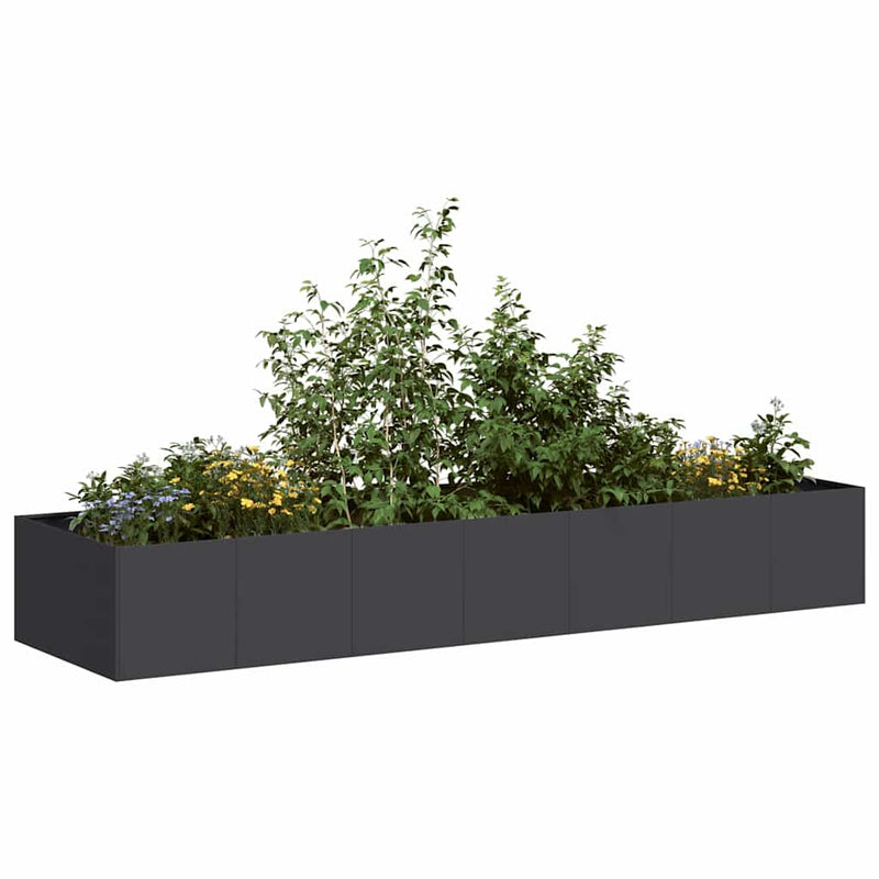 vidaXL Planter Black 280x80x40 cm Steel