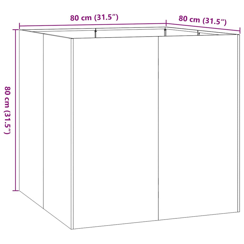 vidaXL Planter 80x80x80 cm Galvanised Steel