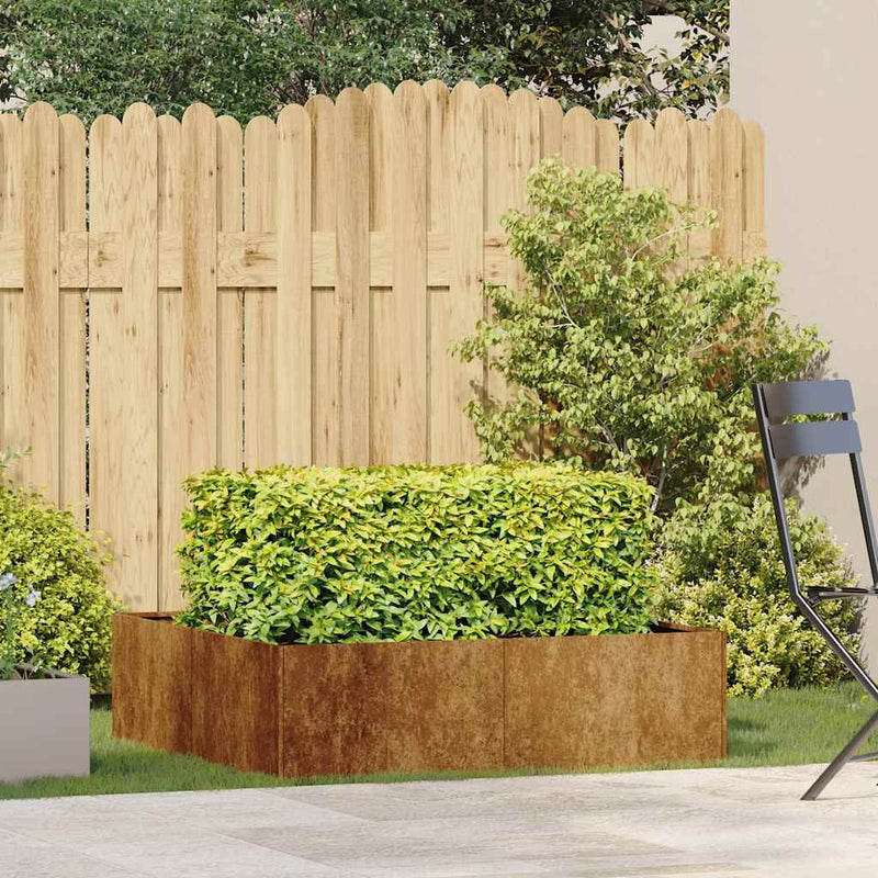 vidaXL Planter Rusty 100x100x30 cm Weathering Steel