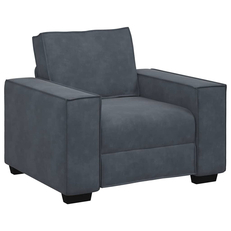 vidaXL 3 Piece Sofa Set with Cushions Dark Grey Velvet