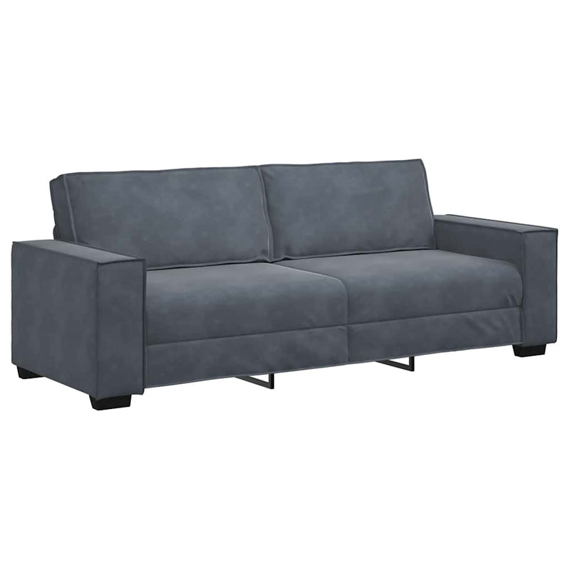 vidaXL 3 Piece Sofa Set with Cushions Dark Grey Velvet