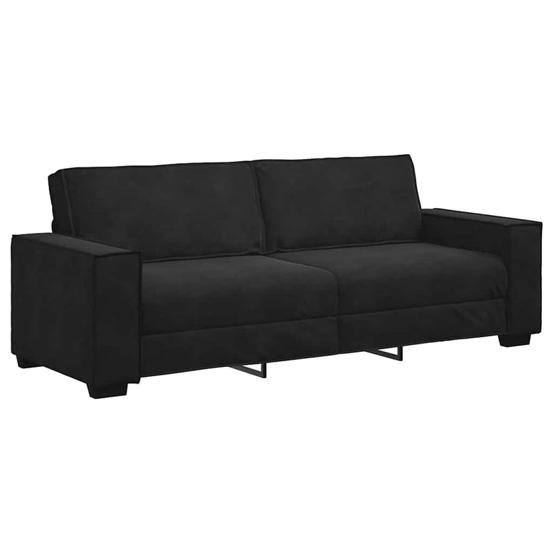 vidaXL 3 Piece Sofa Set with Cushions Black Velvet