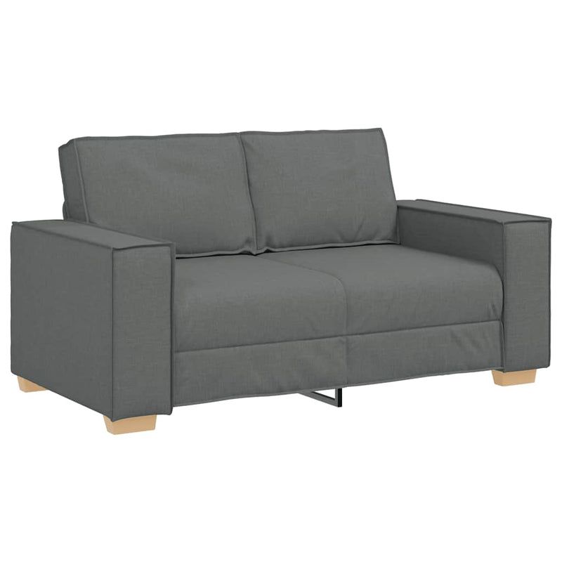 2 Piece Sofa Set with Cushions Dark Grey Fabric