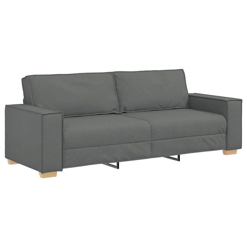 2 Piece Sofa Set with Cushions Dark Grey Fabric