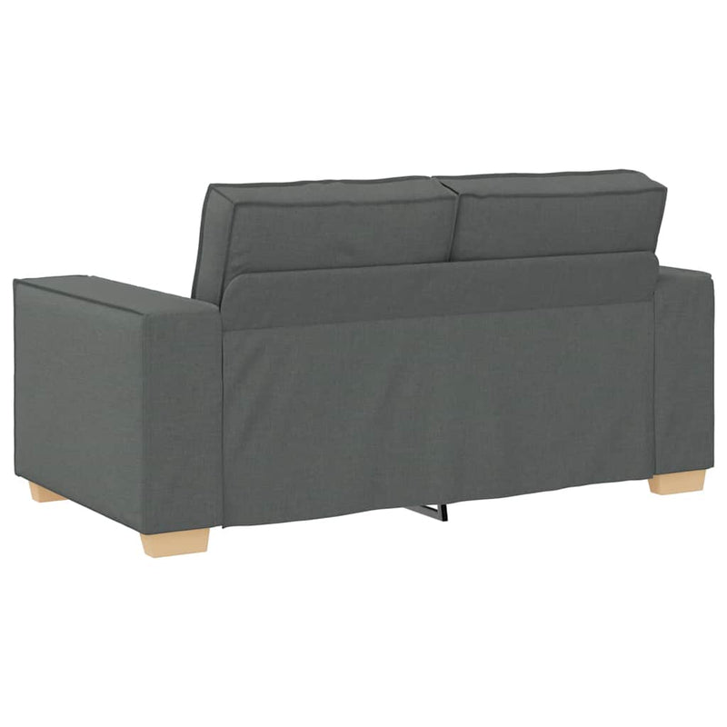 2 Piece Sofa Set with Cushions Dark Grey Fabric