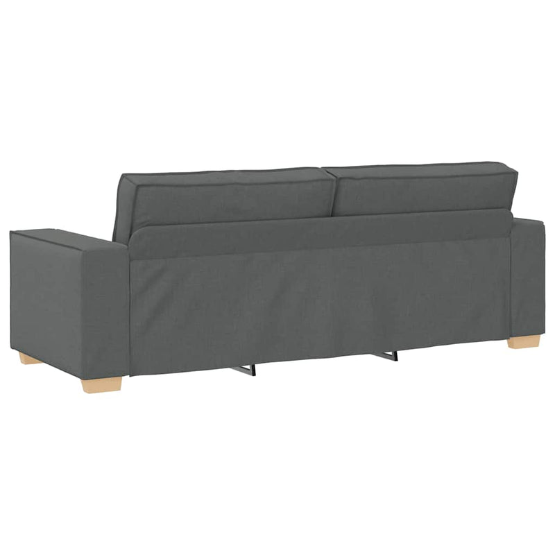 vidaXL 2 Piece Sofa Set with Cushions Dark Grey Fabric