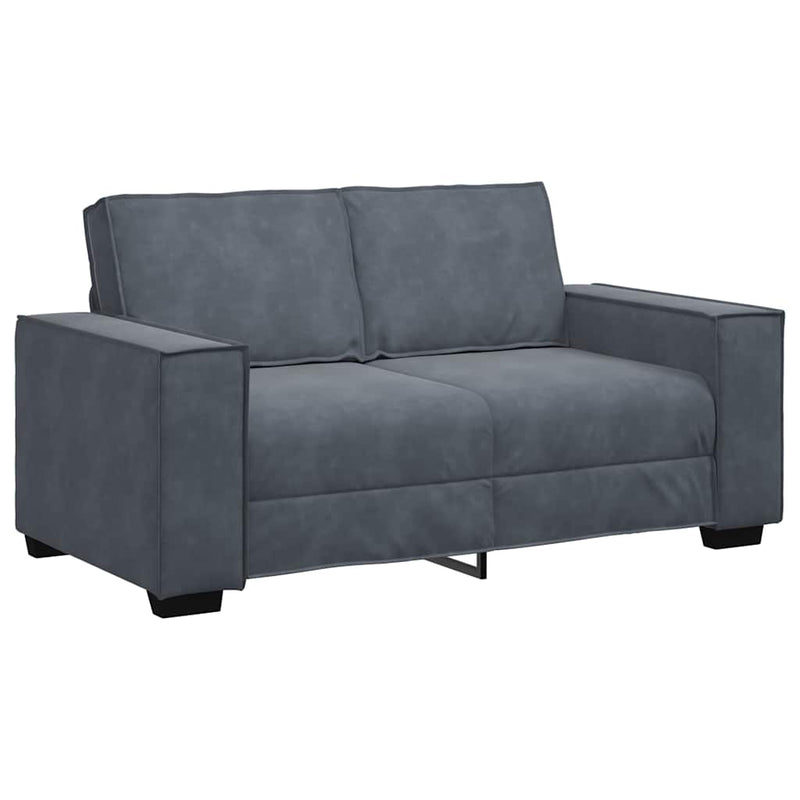 2 Piece Sofa Set with Cushions Dark Grey Velvet