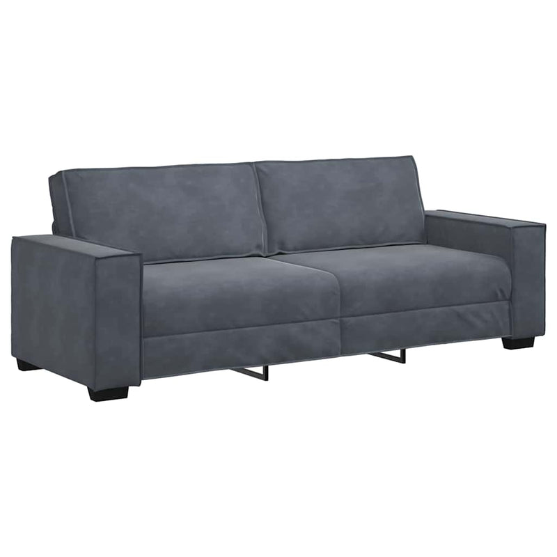 2 Piece Sofa Set with Cushions Dark Grey Velvet