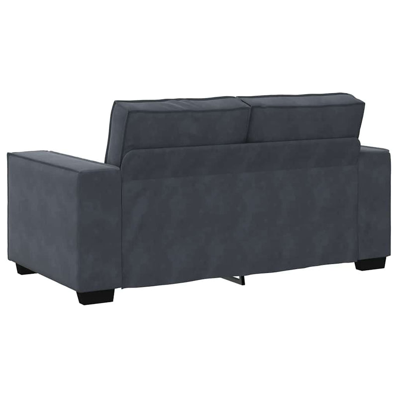 2 Piece Sofa Set with Cushions Dark Grey Velvet